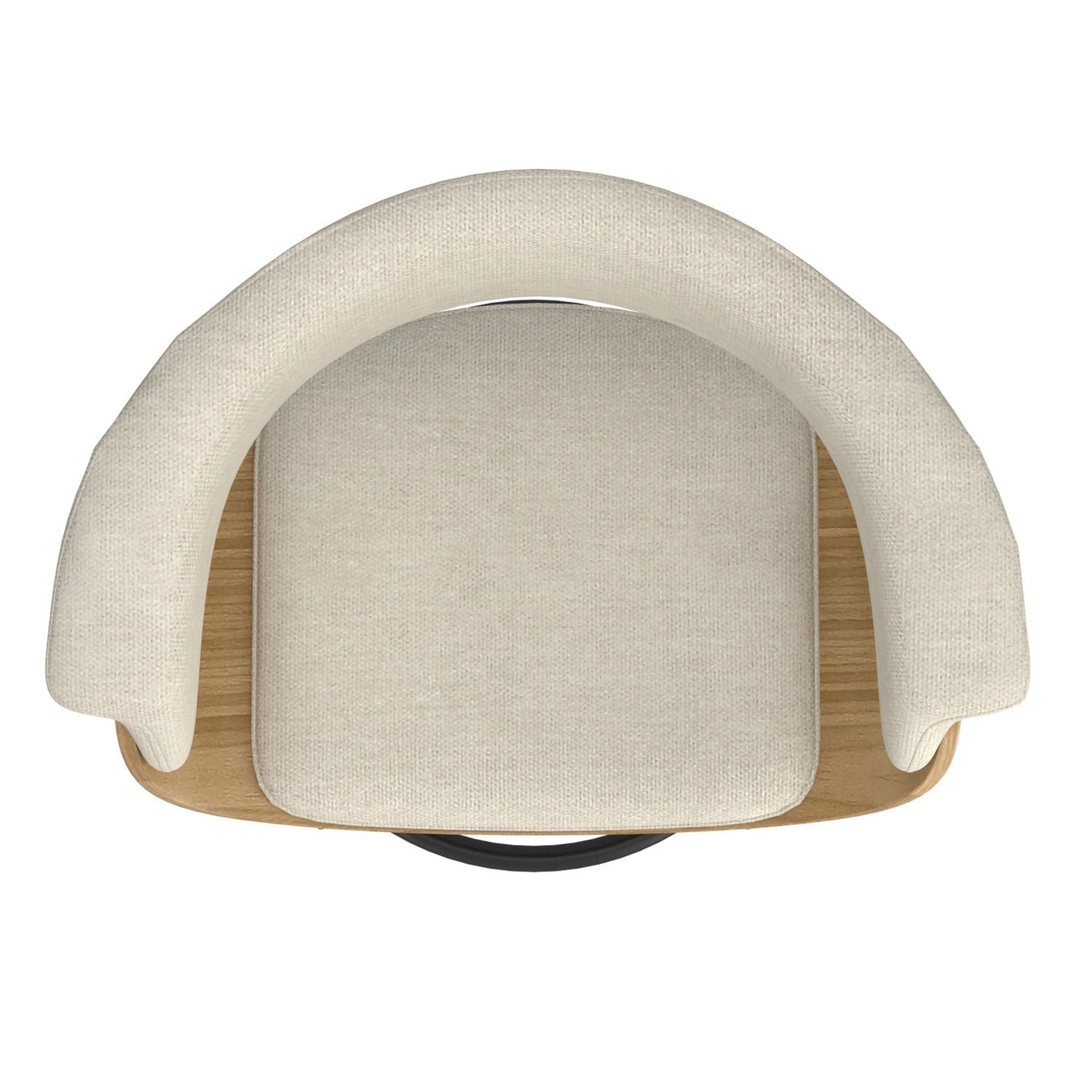 Mid-Century Fabric and Bentwood 26" Counter Stool with Swivel - Beige and Natural