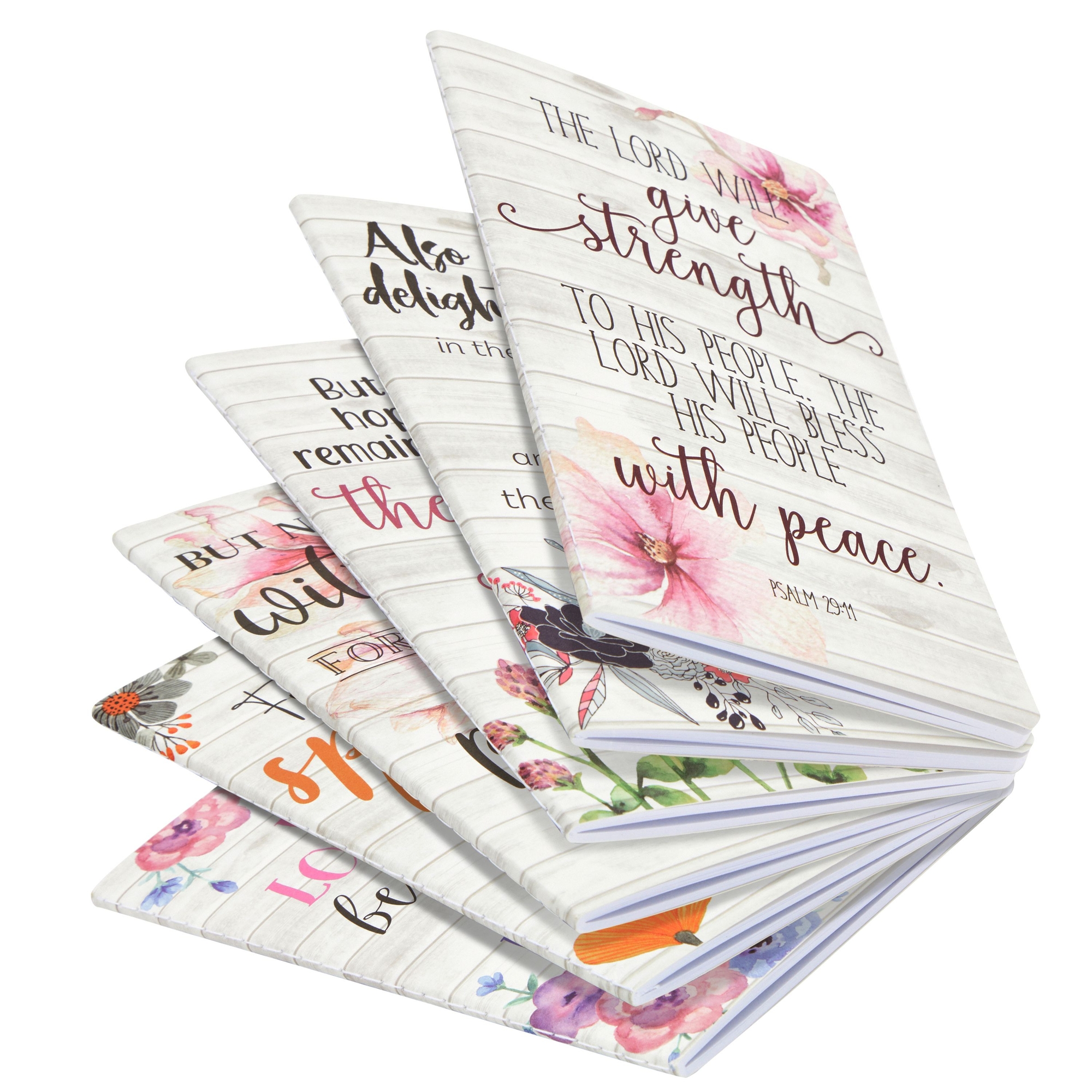 Juvale 6-Pack Prayer Journal for Women, 5x8 in Christian Notebook with Inspirational Scripture Bible Verses (Floral, 80 Pages)