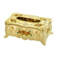 thumbnail image 1 of Home Rectangular Tissue Paper Box Case Holder Cover Hotel modern Golden Orange, 1 of 8