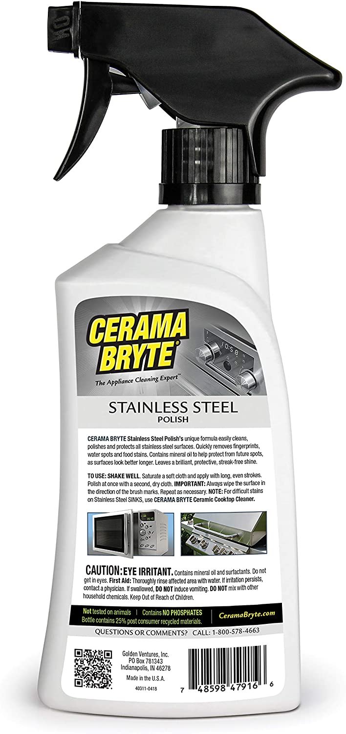 Cerama Bryte Stainless Steel Polish Spray, 16 Ounce, Streak-Free Shine, Clean and Protect, High Strength Formula - image 2 of 3