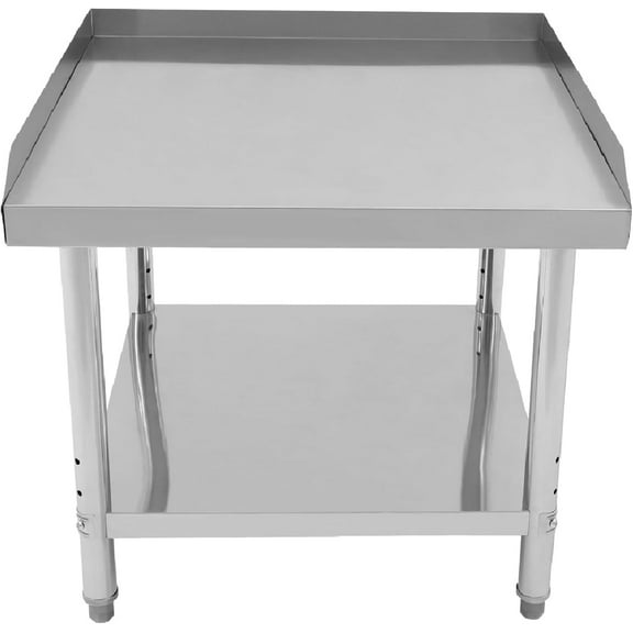 Stainless Steel Work Table with Backsplash and Sidesplashes 30x30 Metal Kitchen Table with Undershelf and Adjustable Feet for Restaurant Heavy Duty Kitchen Prep Table for Garage