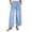 *Light Blue, variant on Women's Drawstring Wide Leg Jeans , Distressed Hem Denim Pants For Women , Ladies' Washed Pull-On Trouser with Pockets, Light Blue , S-2XL