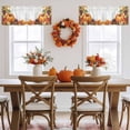 thumbnail image 5 of Kitchen Cafe Valance Curtain for Small Windows,Autumn Orange Pumpkin Maple Leaf Rod Pocket Short Valances,42x12in, 5 of 9