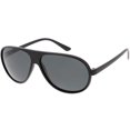 thumbnail image 2 of Oversize Flat Top Aviator Sunglasses Polarized Lens 61mm (Matte Black / Smoke Polarized), 2 of 4