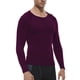 thumbnail image 2 of Camisa de compresión Queerier para hombre, manga larga, deportiva, color vino, 2 of 7