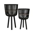 thumbnail image 3 of Sagebrook Home 14780-04 S/2 BAMBOO FOOTED PLANTERS 28/22", BLACK, 3 of 4