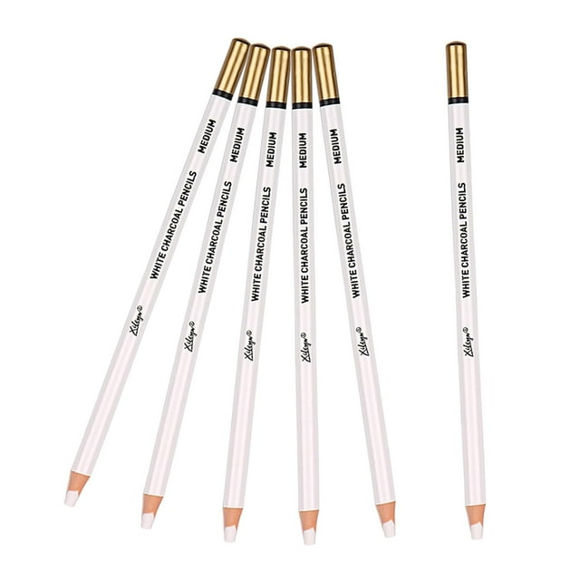 GUOOL Bright Charcoal Pencils Drawing Set-- 4mm Sketching Classic White Ink