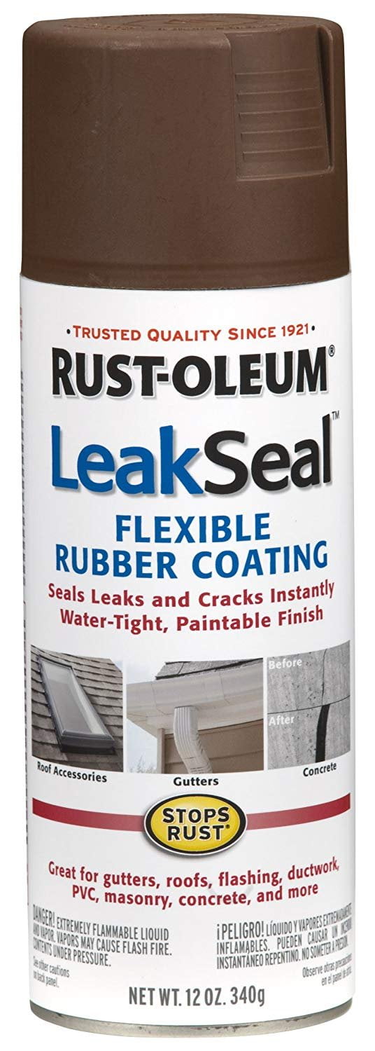 RustOleum 267976 12Ounce Leak Seal Flexible Rubber Sealant, Brown