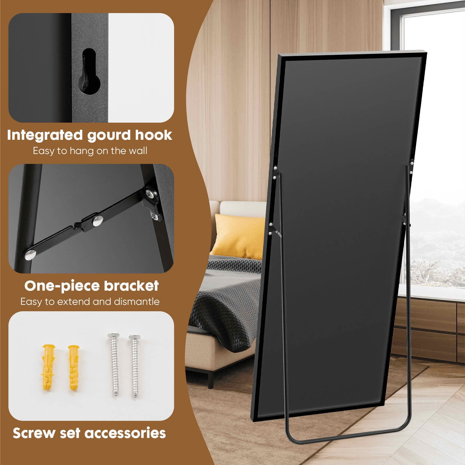 MAYEERTY 71 X 26 Inch Rectangle Full Length Mirror, Standing Hanging Leaning Wall Mirror
