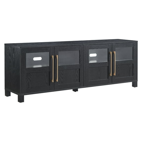Evelyn&Zoe Holbrook Rectangular TV Stand for TV's up to 75", Black Grain