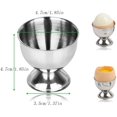 thumbnail image 2 of Set of 4 Stainless Steel Egg Cup Holder Set,Kitchen Tool（silver）, 2 of 5