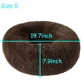 thumbnail image 5 of BODISEINT Modern Soft Plush Round Pet Bed for Cats or Small Dogs, Mini Medium Sized Dog Cat Bed Self Warming Autumn Winter Indoor Snooze Sleeping Cozy Kitty Teddy Kennel (S(19.7”Dx7.9 H, Chocolate), 5 of 7
