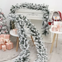 PALIFEUR 8.8ft Christmas Garland - White Cedar Garland for Xmas Decor, Exquisite Christmas Garlands for Mantle Home Fireplace Holiday Party Christmas Decorations