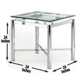 thumbnail image 3 of Steve Silver Nova Contemporary Glass Top and Chrome Base End Table, 3 of 5