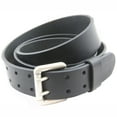 thumbnail image 3 of 1 1/2 Black Bridle Leather Belt Double Hole Roller Buckle Made in USA, 3 of 4
