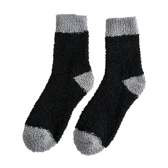 Soft Socks For Women Men Fuzzy Socks Winter Warm Coral Socks Middle Cute Home Solid Stocking