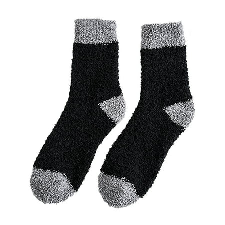 

KmaiSchai Boot Socks For Women Thin Womens Wool Socks Men Fuzzy Socks Winter Warm Coral Fleece Socks Middle Cute Home Solid Stocking plus Size Thigh High Socks