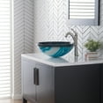 thumbnail image 4 of KRAUS 17-inch Blue Glass Nature Series Bathroom Vessel Sink and Spot Free Arlo Faucet Combo Set with Pop-Up Drain, Stainless Brushed Nickel Finish, 4 of 9