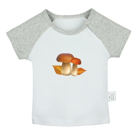 

Nature Pattern Mushroom T shirt For Baby Newborn Babies T-shirts Infant Tops 0-24M Kids Graphic Tees Clothing (Short Gray Raglan T-shirt 0-6 Months)