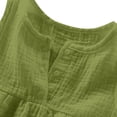 thumbnail image 6 of Toddler Girls Summer Outfits Cotton Linen Sleeveless Shirt with Buttons Tops Girls Outdoor Casual Shorts Set 2 Piece ﻿, 6 of 8