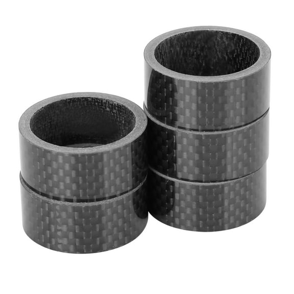 5pcs Headset Spacer Carbon Fiber Handlebar Stem Spacers Fit 1 1/8 Inch Stem for Bikes Bicycle Cycling 15mm