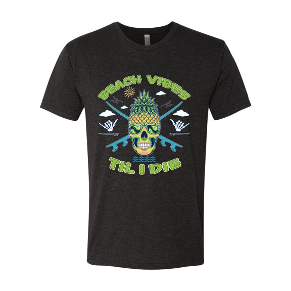 Wild Bobby Beach Vibes Till Die Men Premium Tri Blend Tee