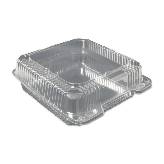 9" x 9" x 3" Clear Hinged Plastic Food Bakery Take-Out Container (pack of 50)