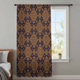 thumbnail image 3 of Dark Brown Sheer Curtains 96 Inches Long, Vintage Abstract Flowers Pattern Light Filering Curtains, Privacy Drapes Simi Floor to Veiling Curtain for Living Room Bedroom Large Window Treatment, 3 of 9