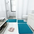 thumbnail image 7 of Buganda Memory Foam Bathroom Rugs Sets 2, 24"x16" Bath Mats and 24"x20" U-Shaped Toilet Rugs, Soft Non Slip Absorbent Bath Rugs, Peacock Blue, 7 of 7