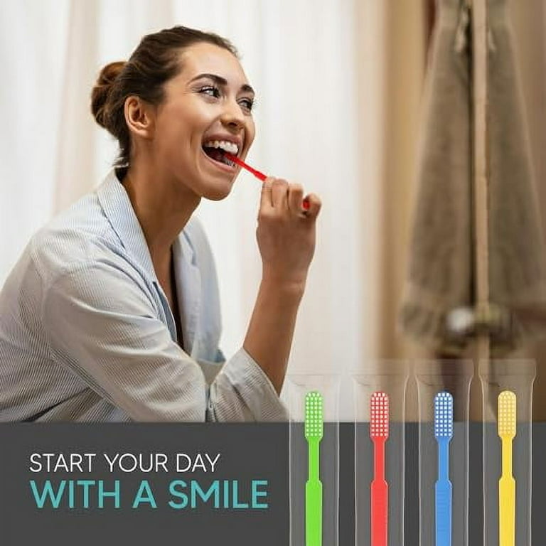 12 Pack Disposable Toothbrushes with Toothpaste Built in Prepasted Toothbrushes Individually Wrapped Single Use Waterless Tooth Brush Soft