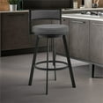 thumbnail image 5 of Home Square 30" Bar Stool in Gray Faux Leather and Black Metal - Set of 2, 5 of 8
