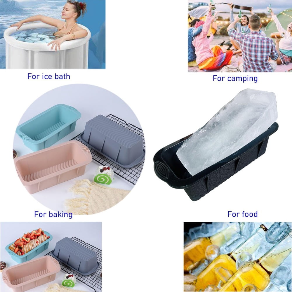 5Pcs Ice Black Mold, Silicone Ice Black Molds for Ice Bath Tub, Big Ice Cube Molds for Ice Bath, Ice Maker for Cold Plunge or Coolers, Ice Tray Accessories for Ice Bath Chiller