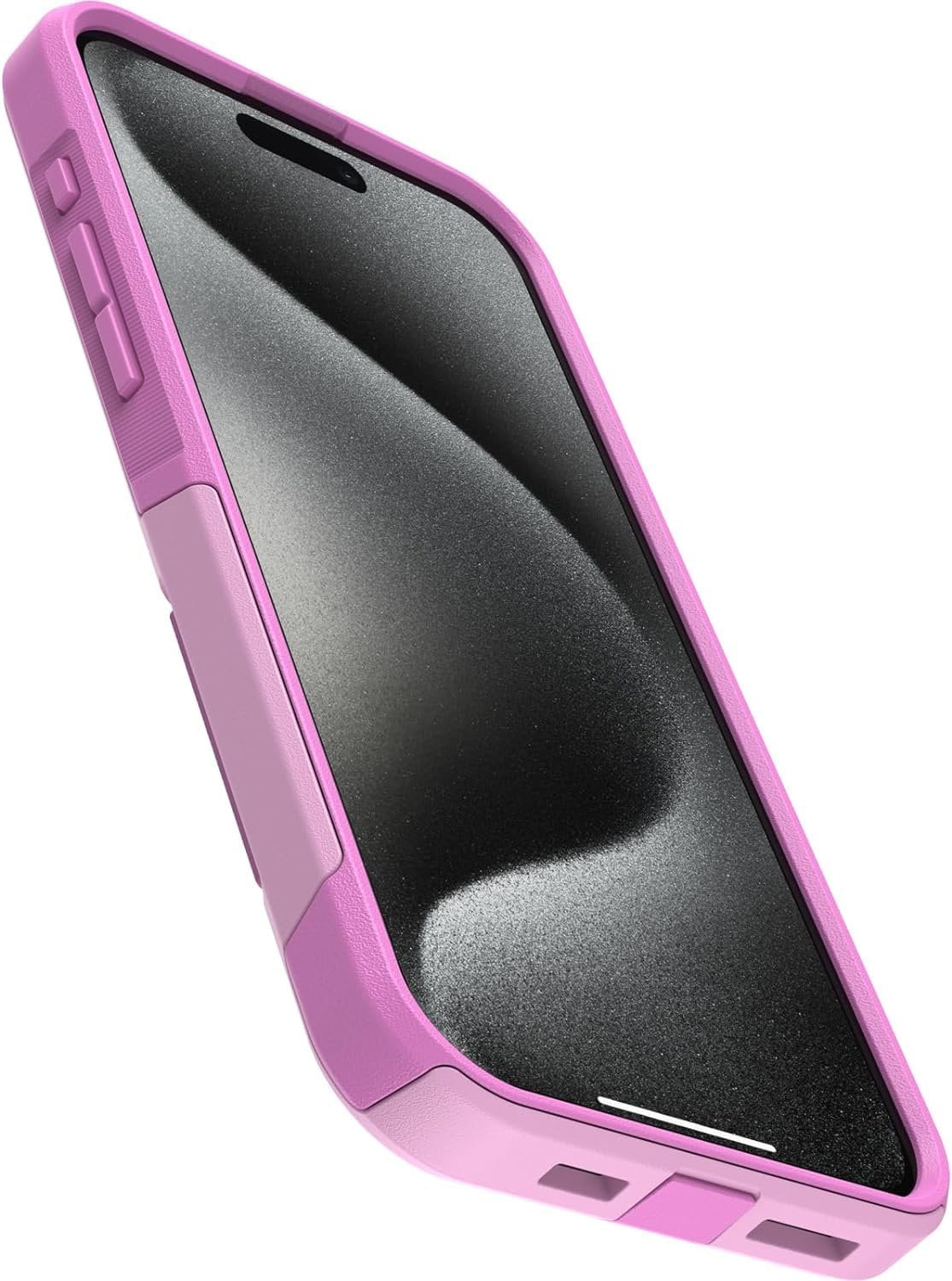 OtterBox iPhone 15 Pro Max Only - Commuter Series Case - Run Wildflower Pink - Slim & Tough - Pocket-Friendly - with Port Protection - Non-Retail Packaging