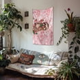 thumbnail image 3 of SEANATIVE Strawberry Sloth Wall Tapestry for Bedroom Small Tapestry for Living Room Pink Wall Hanging Tapestry Decorative Mini Dorm Room Tapestry Small Wall Hanging Tapestry, 3 of 6