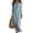 Sky Blue, variant on Womens Front Split Maxi Dress, Collared Button Down Long Dress, Solid Color Casual Summer Spring Dresses with Side Slit, Sky Blue, 2XL