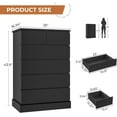thumbnail image 6 of Tall Dresser with 6 Drawers, Modern Chest of Drawers/Storage Cabinets for Bedroom, 6 Drawers Dresser Storage Organizer for Living Room Closet, Black, 6 of 9