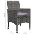 thumbnail image 4 of vidaXL 5 Piece Garden Dining Set Grey, 4 of 5