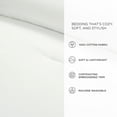 thumbnail image 5 of Lush Decor Hampton Double Flange Embroidered Contrast Edge Cotton Comforter Set, 3 Piece Set, Full/ Queen, White & Black - Hotel Bedding Set - Black Trim - White Comforter - Minimalist Decor, 5 of 6