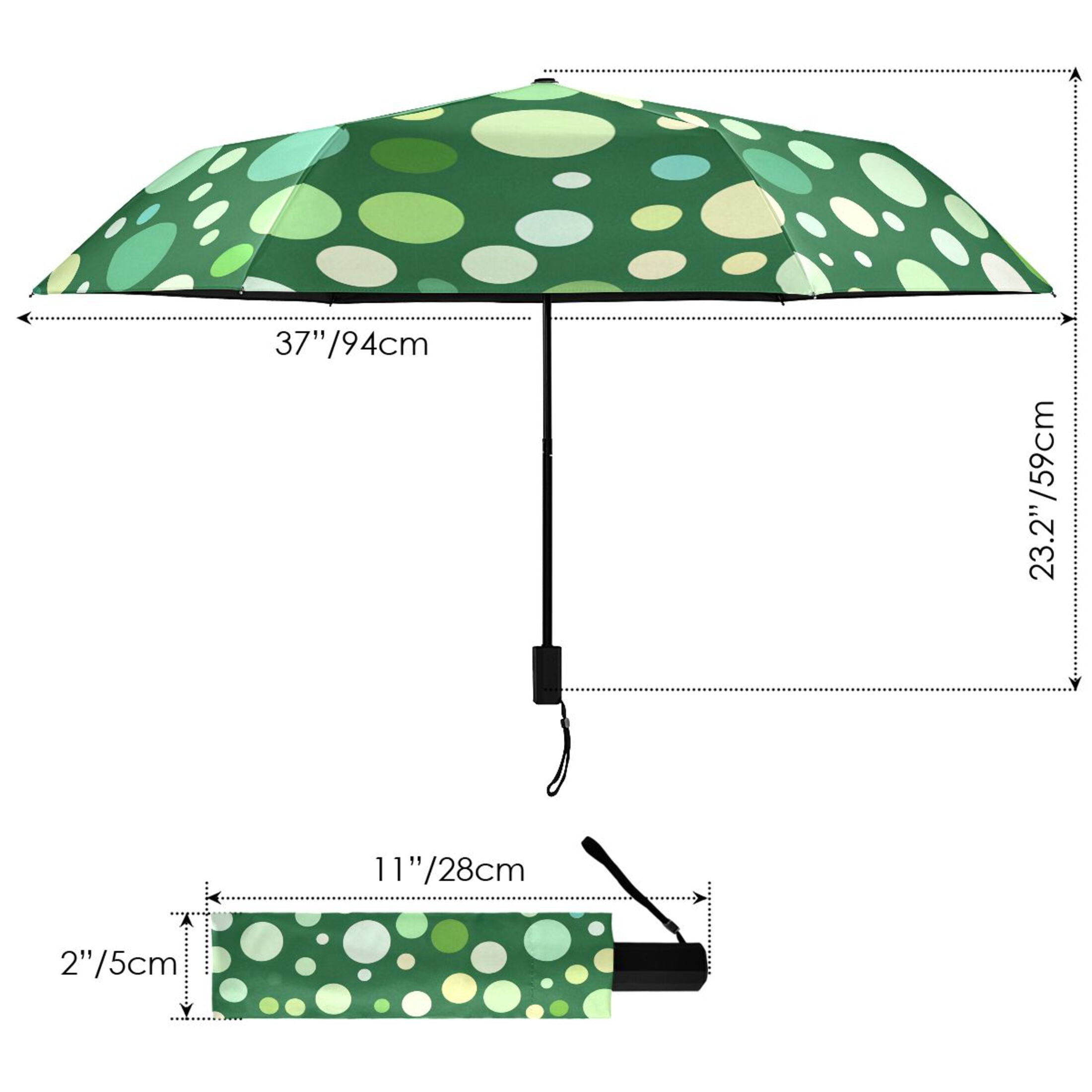 ALAZA Polka Dot UPF 50+ Compact Folding Umbrella for Rain Travel Umbrella Packable