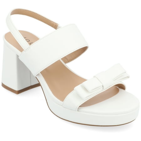 

Journee Collection Womens Brookan Sling Back Covered Block Heel Platform Sandals