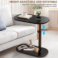 thumbnail image 6 of LUOLUO C- Shaped Side Table, 360° Rotating Adjustable Height Couch Side Tables for Sofa/Bed/Bathtub(Black), 6 of 11