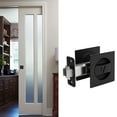thumbnail image 6 of 2X Pocket Door Lock, Matte Black Contemporary Privacy Square Hardware, Sliding Lock, 6 of 8
