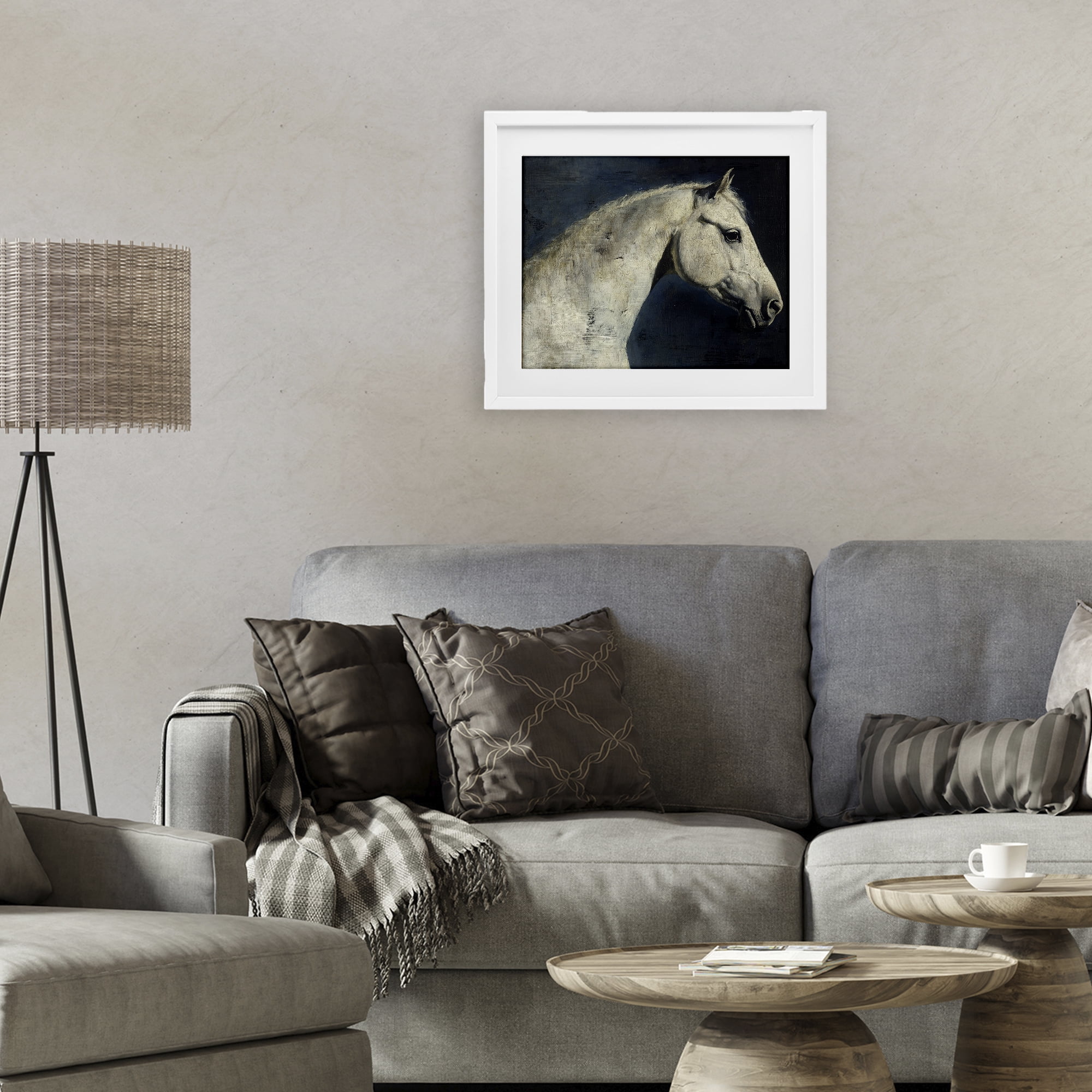 Stupell Industries Equine On The Blue Night White Framed Print Under Glass, design by Svetlana Aleynikova