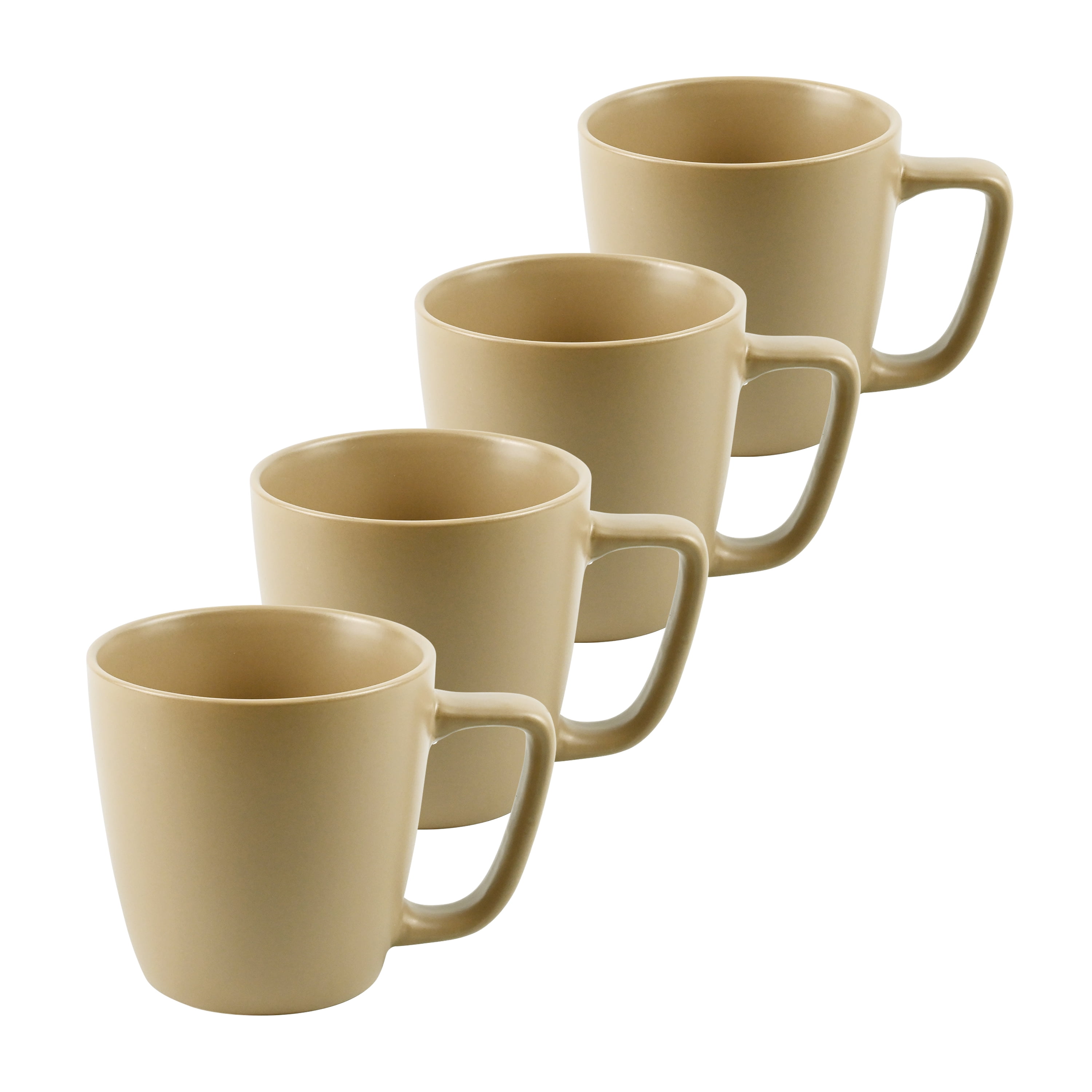 (4 pack) Mainstays Alessandra 14 oz Solid Matte Brown Stoneware Mug