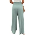 thumbnail image 4 of Txlixc Pantalones Largos Sueltos de Verano para Mujer, Pantalones de Pierna Ancha de Playa Fruncidos de Cintura Alta de Color Sólido Estilo Ocio con Bolsillo para Mujer Txlixc Estilo de ocio, 4 of 5