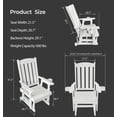 thumbnail image 4 of Innovaze Wooden Patio Glider for One Person with Cup Holder, Heavy Duty 600 lbs, for Outdoor Porch (White, 2-Pack), 4 of 8