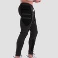 thumbnail image 4 of Puntoco Pantalones deportivos casuales con cintura elástica y ribete elástico alto para hombre con tiras reflectantes de colores, 4 of 4