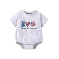 thumbnail image 1 of Qmyliery Toddler Girls Summer Casual Romper Short Sleeve O Neck Letter Print Loose Playsuit,0-24 Months, 1 of 9