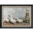 thumbnail image 5 of IDEA4WALL Premium Frame Wall Art Little Girl & Goose Flock Animals Print Farmhouse Classic Illustrations Fine Art Colorful Country Wall Decor for Living Room, Office - 26"x36" Black, 5 of 5