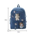 thumbnail image 4 of Bolsa Mochilas informales de lona Kawaii, insignias colgantes, mochila para chicas universitarias (azul) Ehuebsd Para Estrenar, 4 of 9